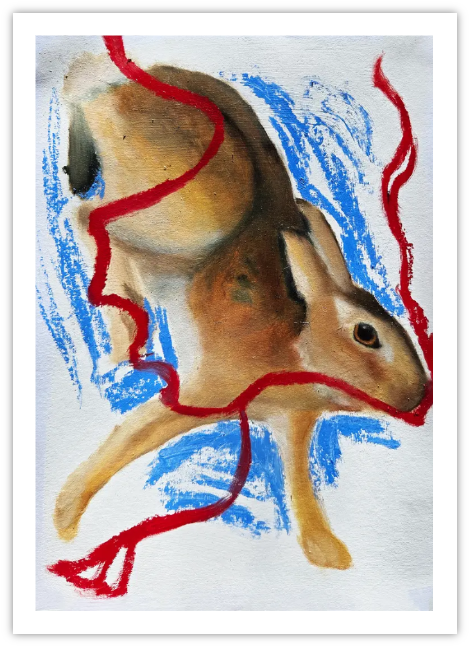 Dancing Rabbit Print 5x7